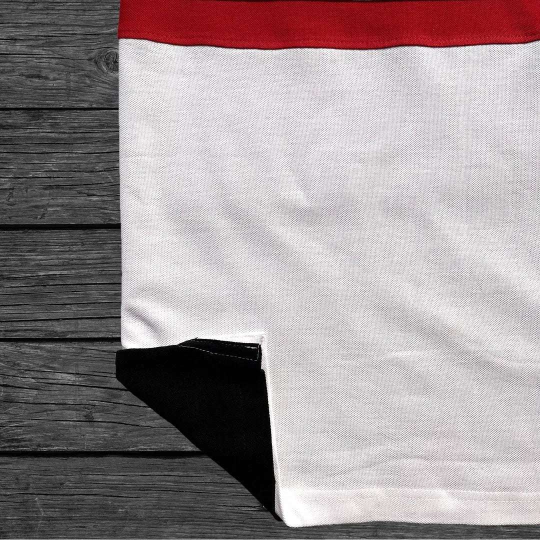 Black Melange White with Red Stripe Polo T-Shirt