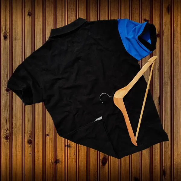 Black & blue with Melange vertical stripe Polo T-Shirt