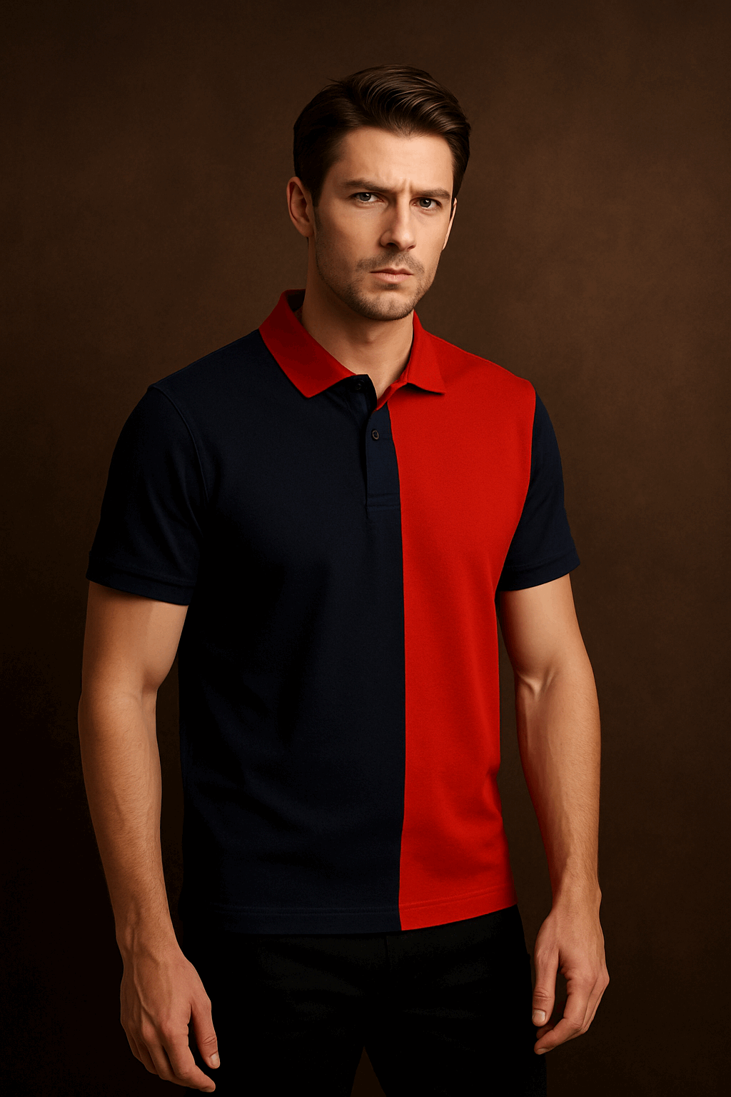 Half Navy with Red  Polo T-Shirt