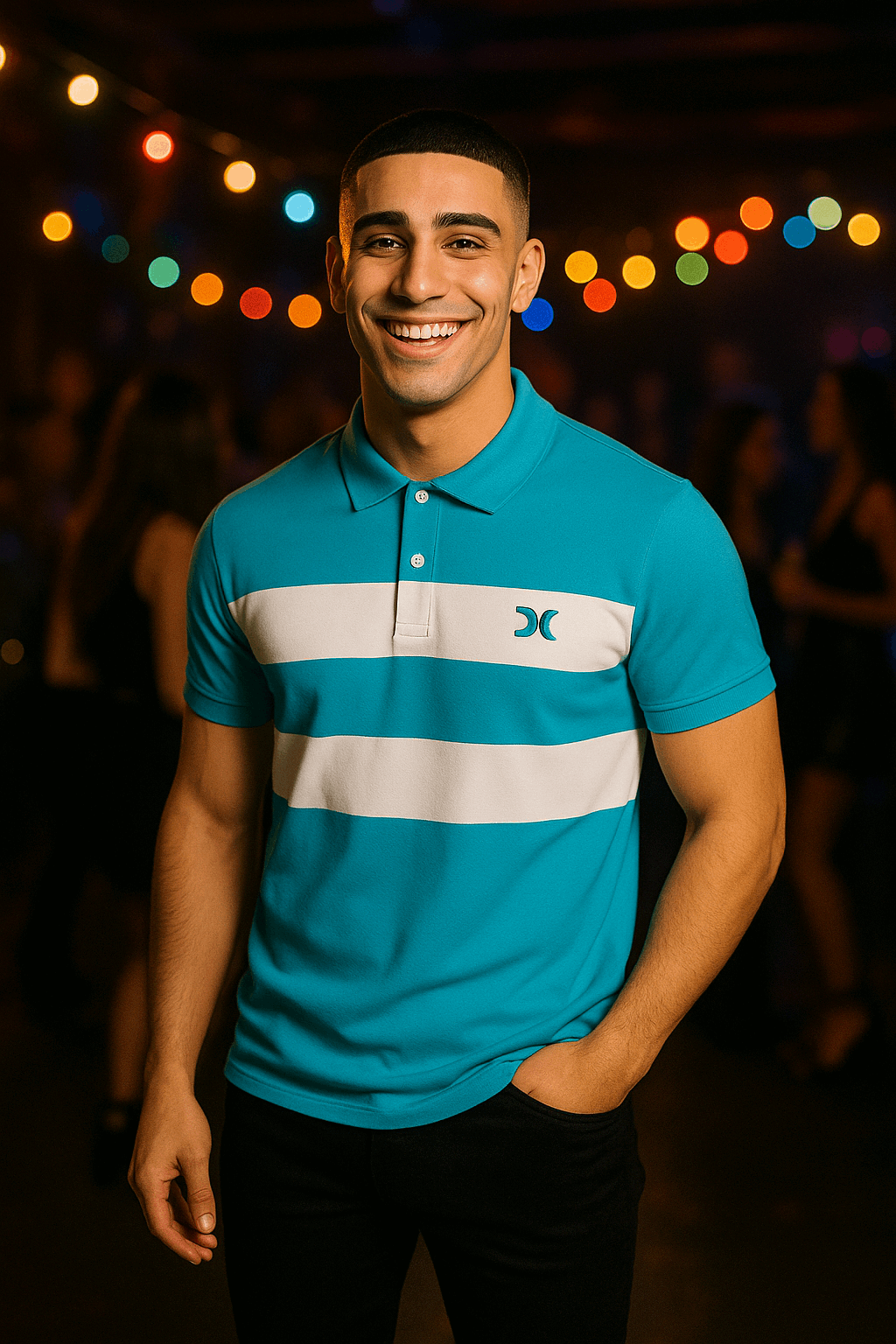 Turquoise Blue with White new Polo T-Shirt New