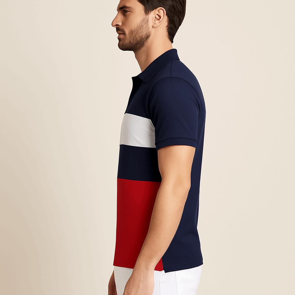 Navy White Navy Red Polo T-Shirt