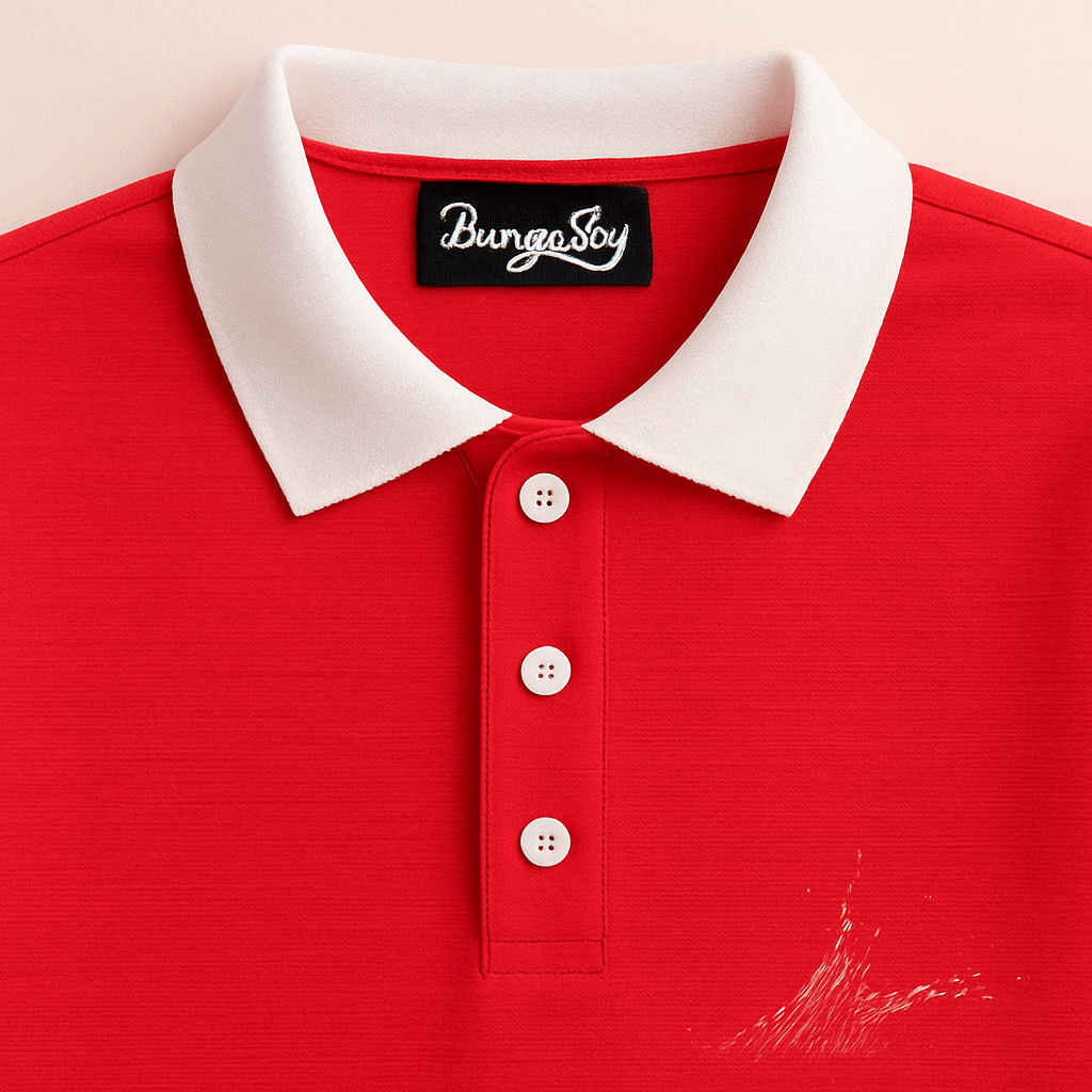 Classic Red Polo T-Shirt with White Collar & Cuffs Edition