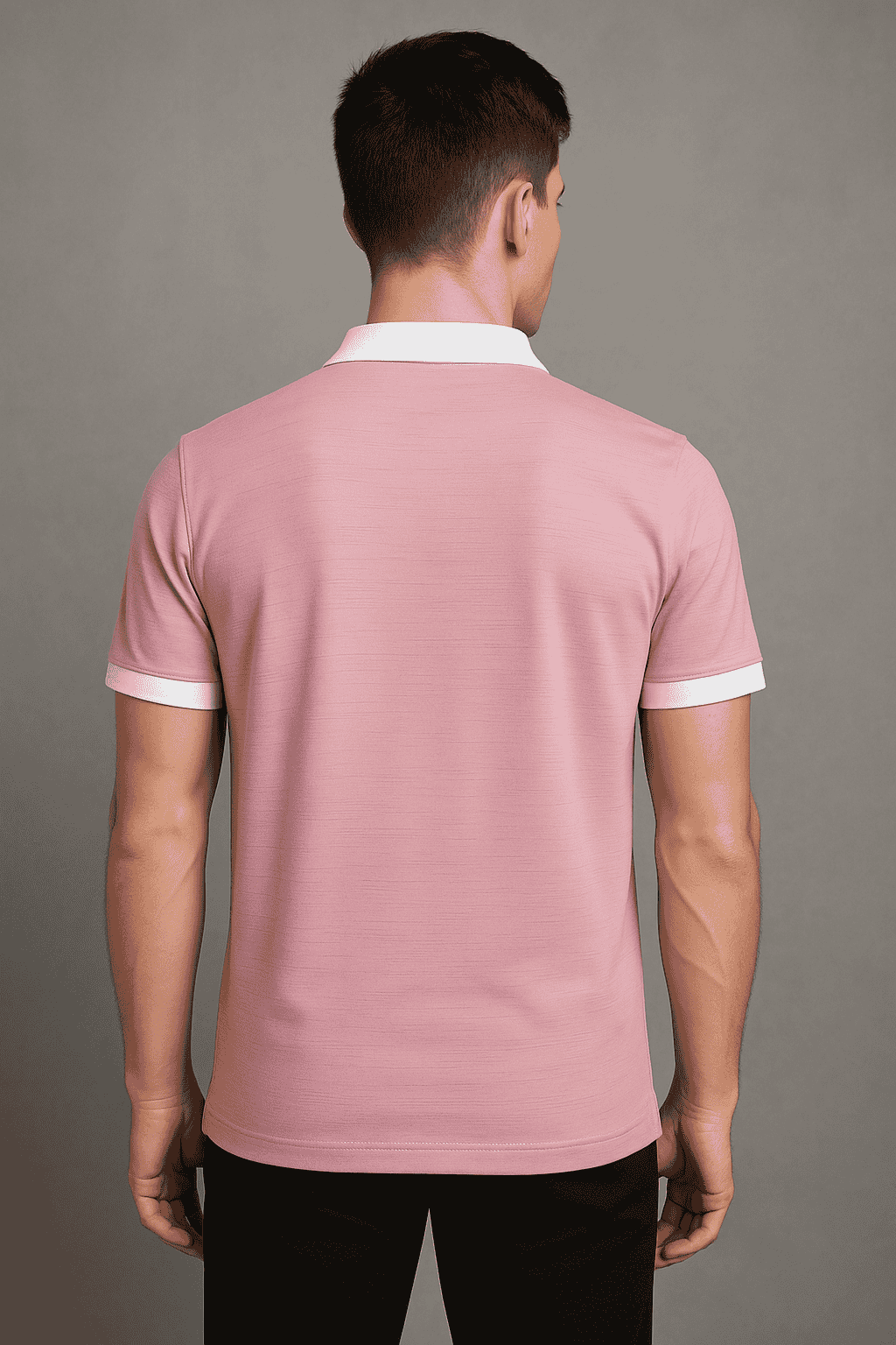 Classic Rose pink Polo T-Shirt with White Collar & Cuffs Edition