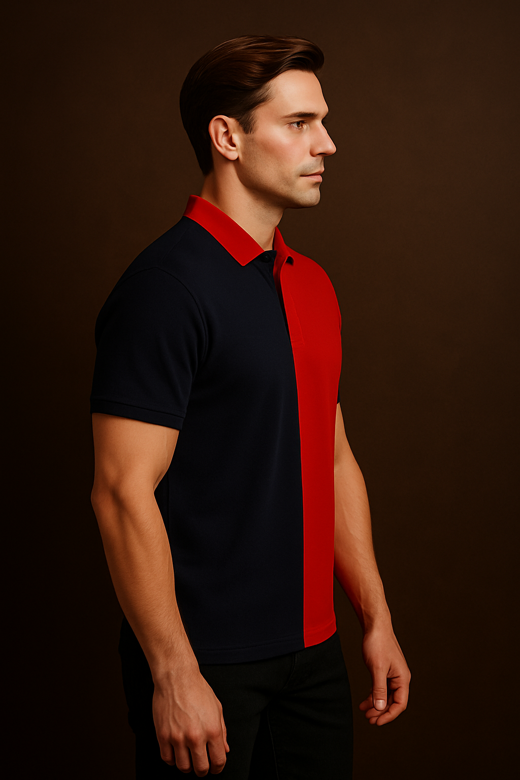 Half Navy with Red Polo T-Shirt