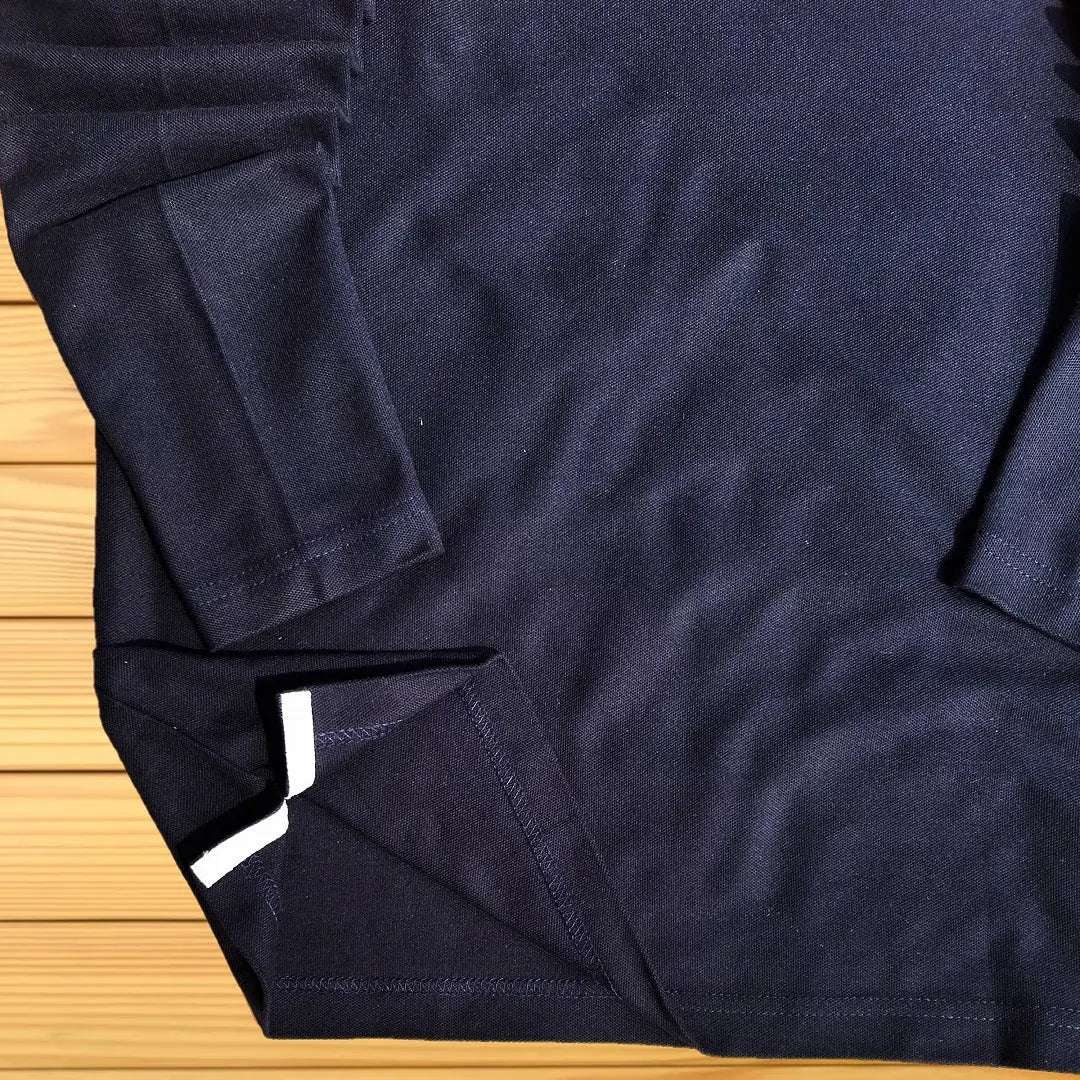Full Sleeves Polo T-Shirt White Red with Navy Blue