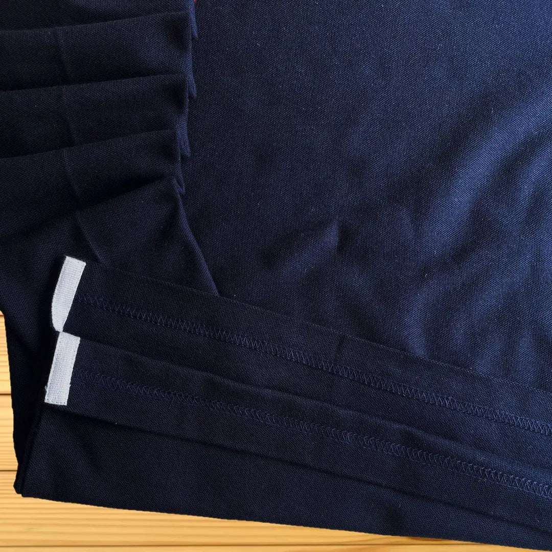 Full Sleeves Polo T-Shirt White Red with Navy Blue
