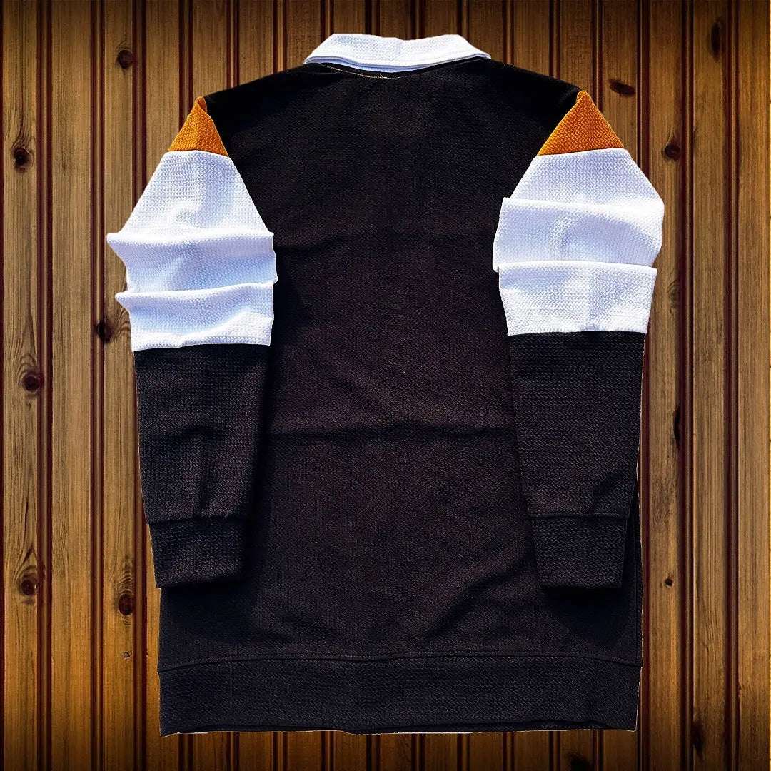 Full sleeve Collar T-shirt Meteor Yellow White & Black