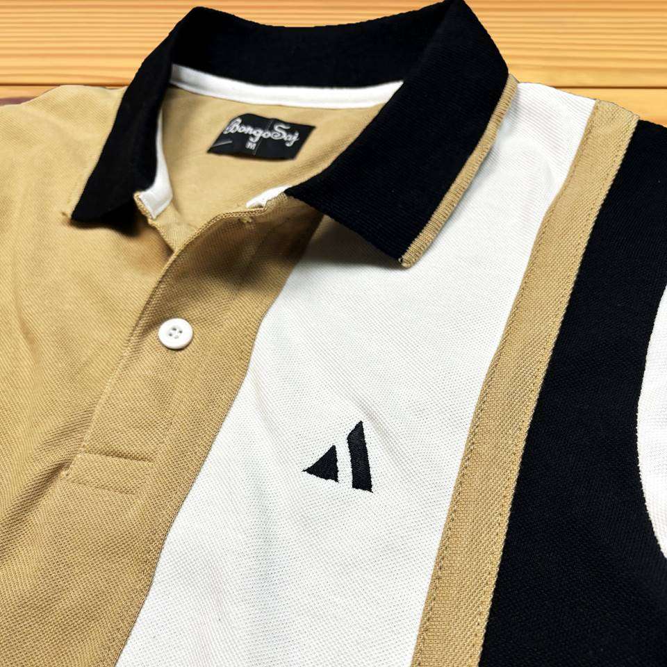 Ginger Black with White vertical stripe Polo T-Shirt