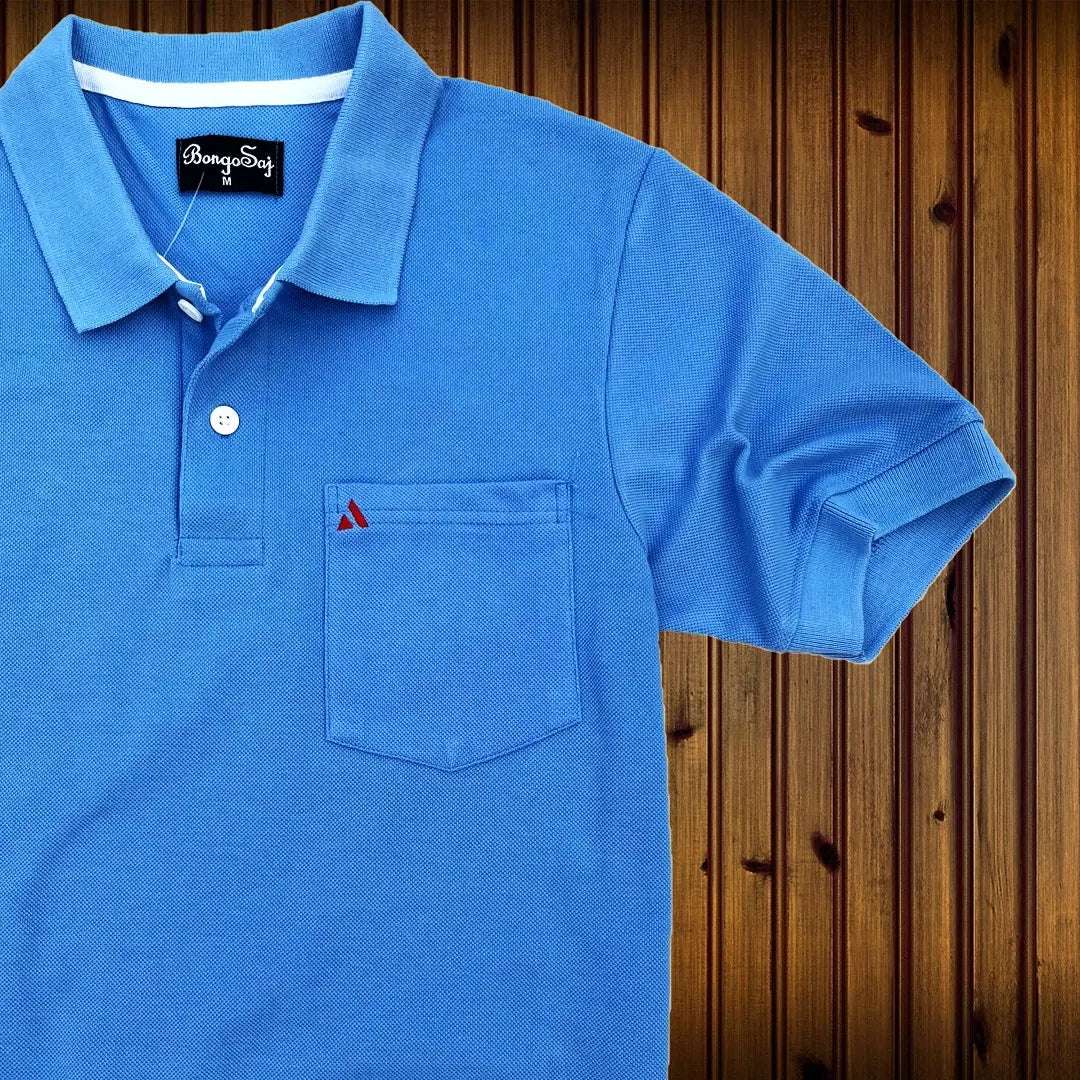 Plain Sky Blue color with Pocket Polo T-Shirt
