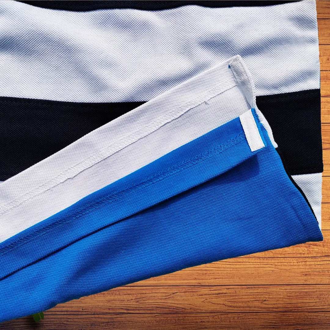 Sky Blue white with Navy Blue stripe Polo T-Shirt