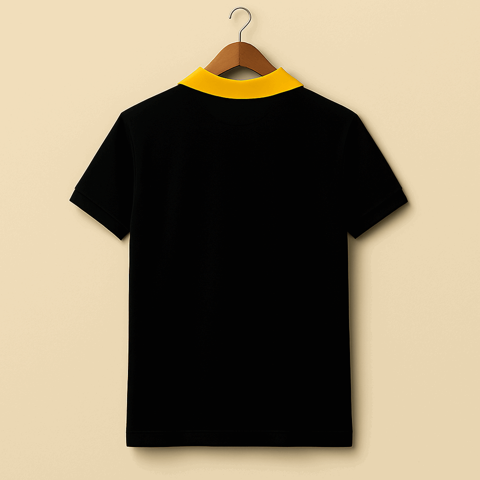 Half Black with Yellow  Polo T-Shirt