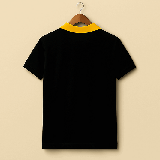 Half Black with Yellow Polo T-Shirt