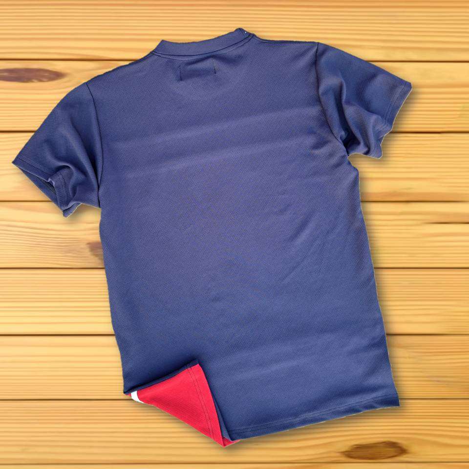 Half Sleeve Lycra Red Bottom Stripes T-Shirt