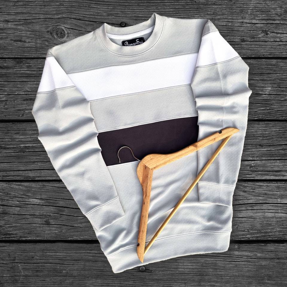 Gery Black white Full-Sleeve T-Shirt