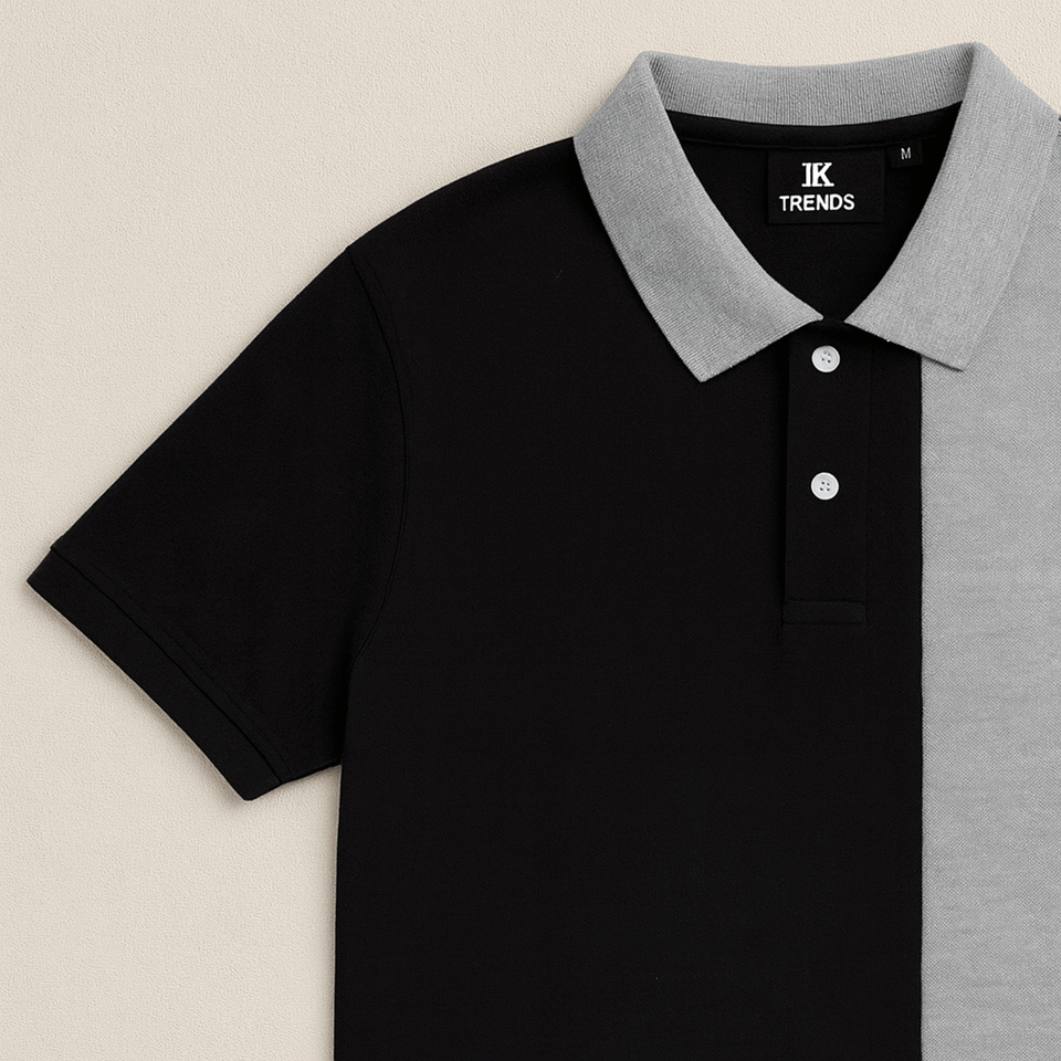 Half Black with Grey Polo T-Shirt