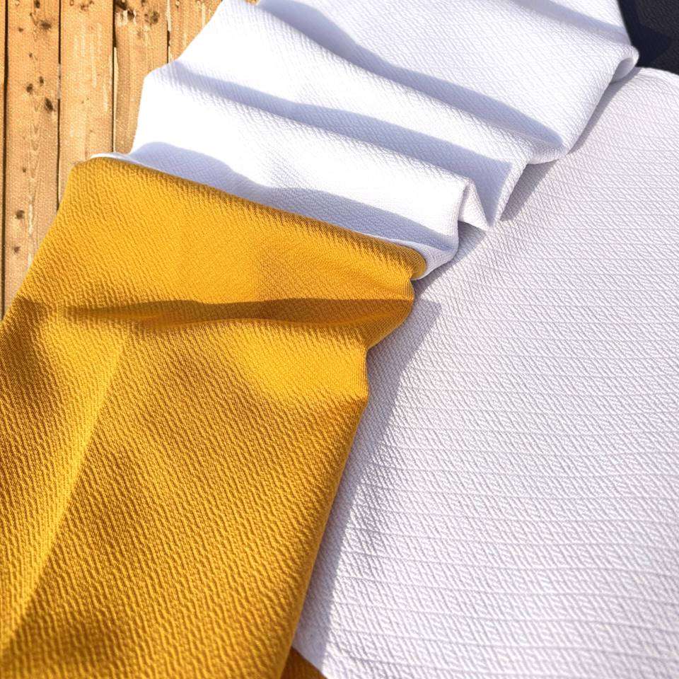 Full sleeve Collar T-Shirt Black White & Corn Yellow