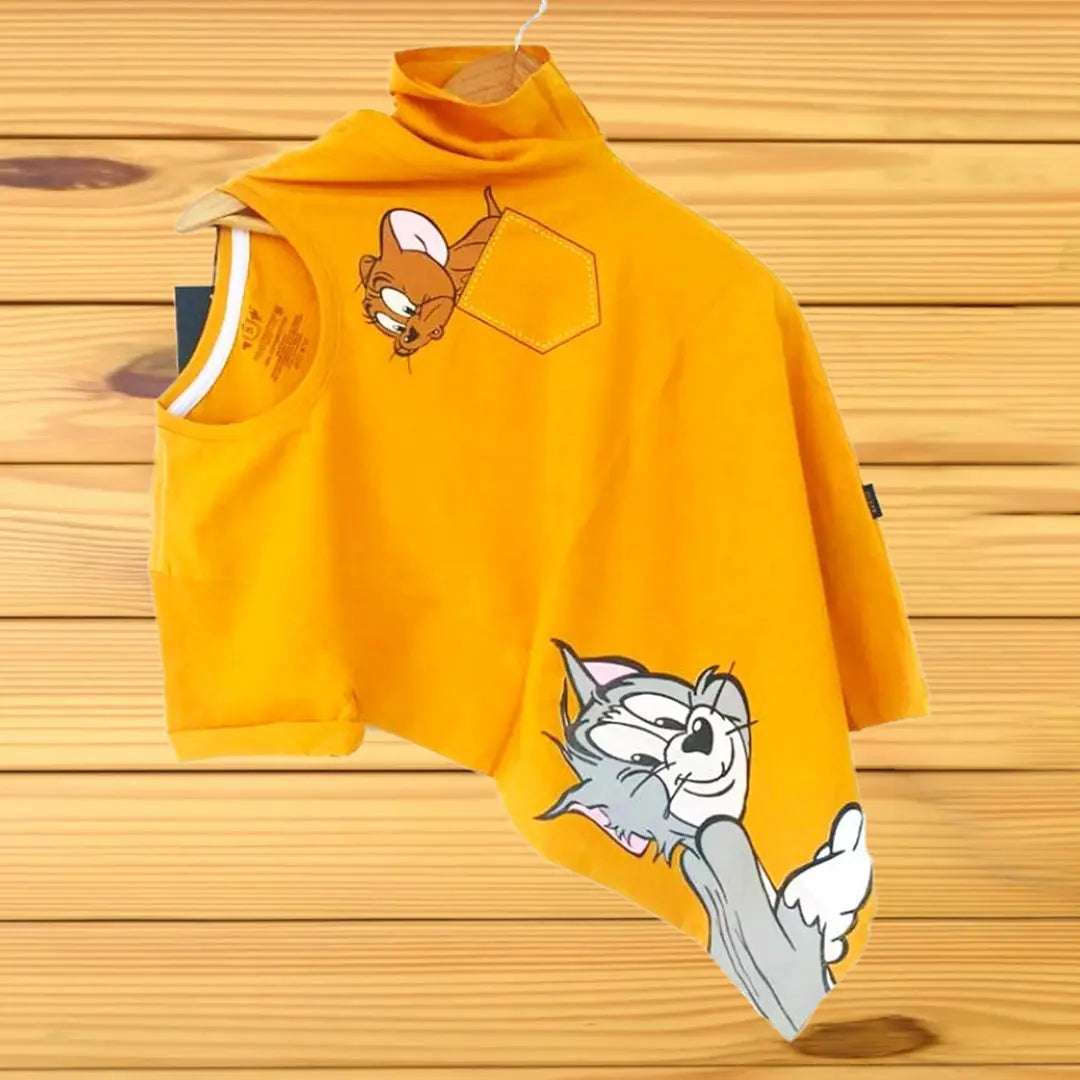 Tom & Jerry Yellow Color Printed T-Shirt
