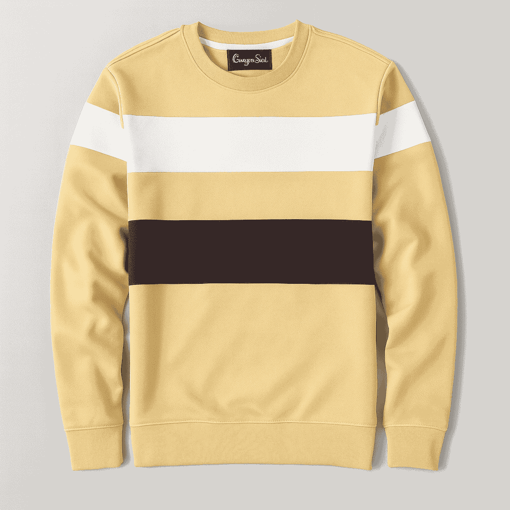 Full sleeve Round Neck Lycra T Shirt Desert Sand, white black