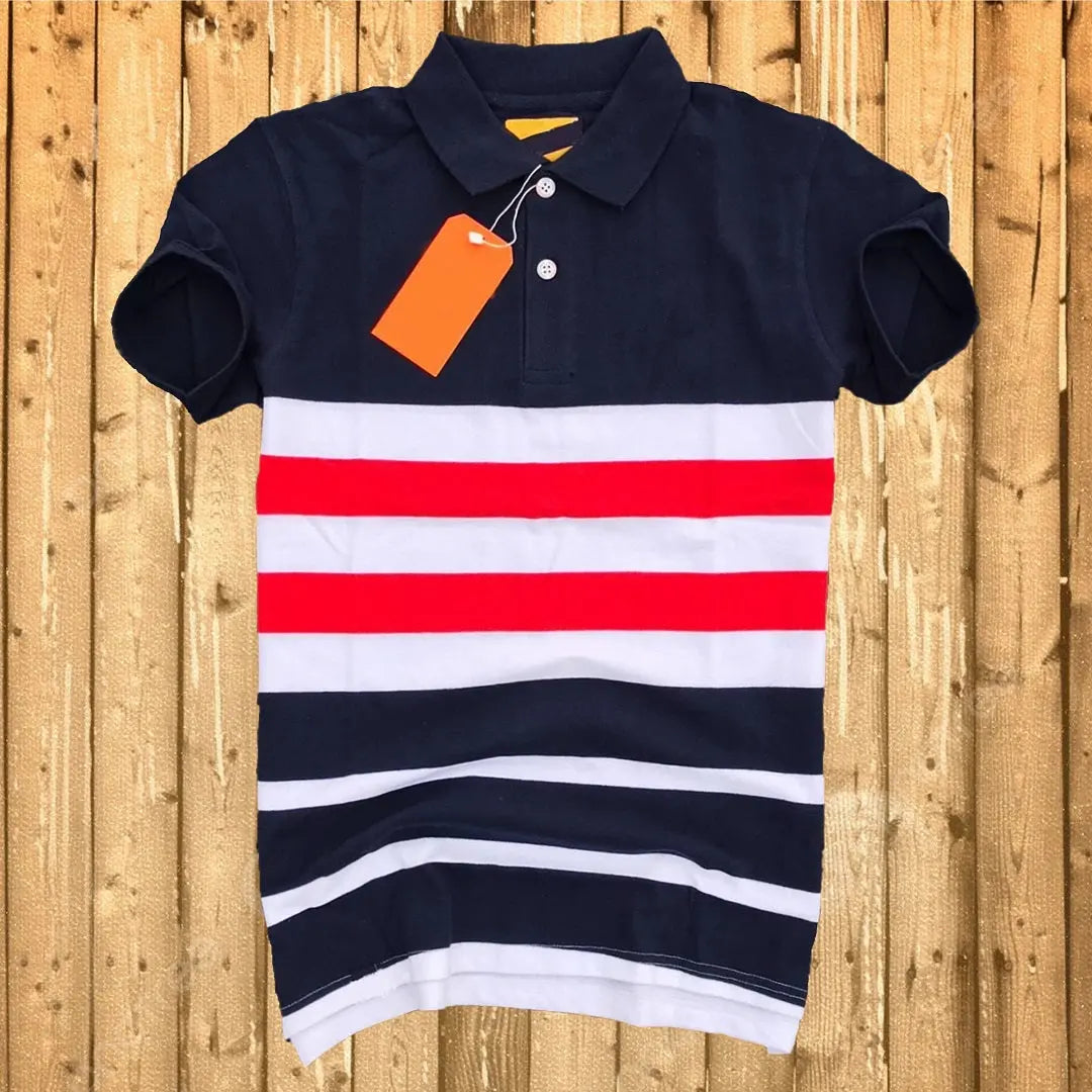 Autostripe Red and Blue Polo T-Shirt 