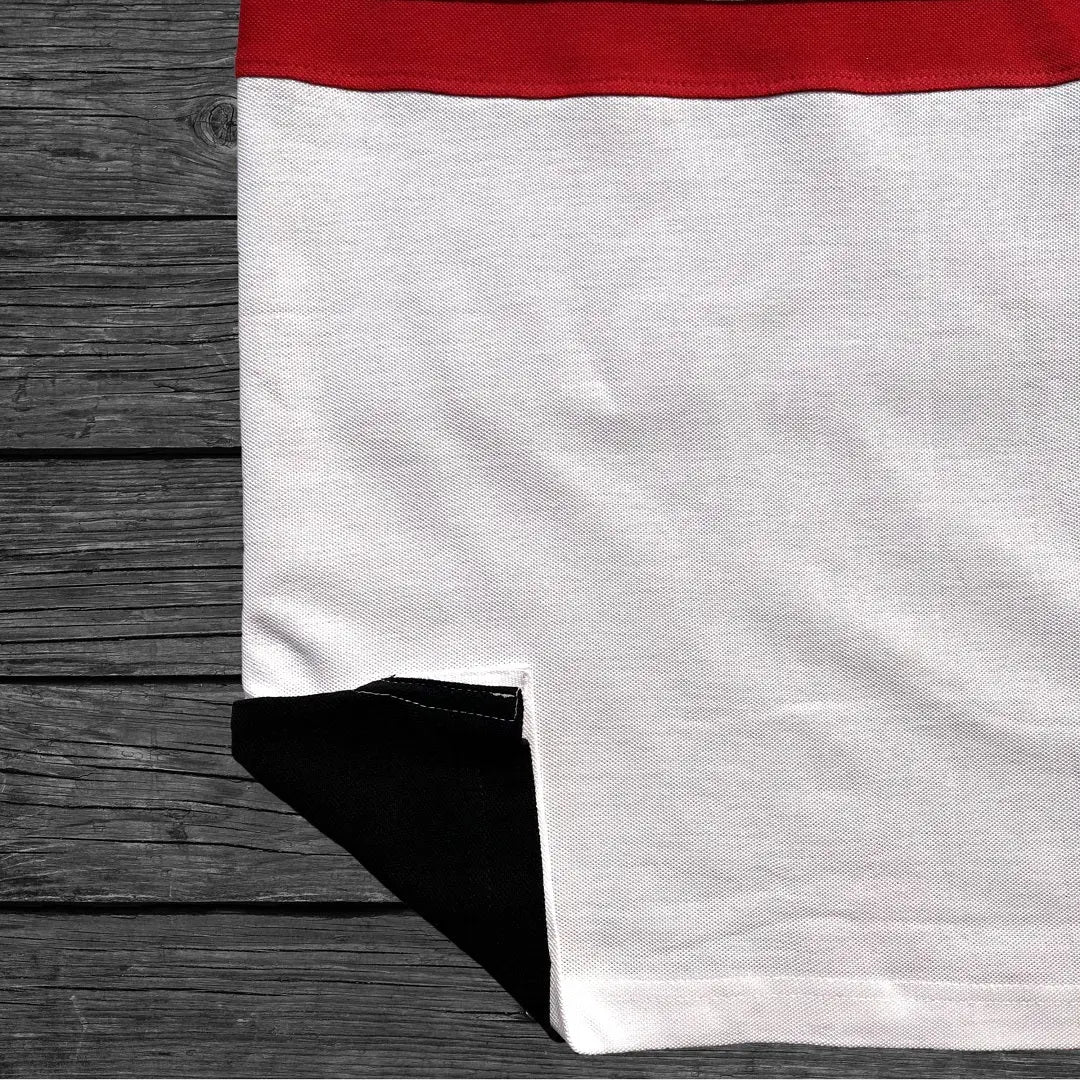Black Melange White with Red Stripe Polo T-Shirt