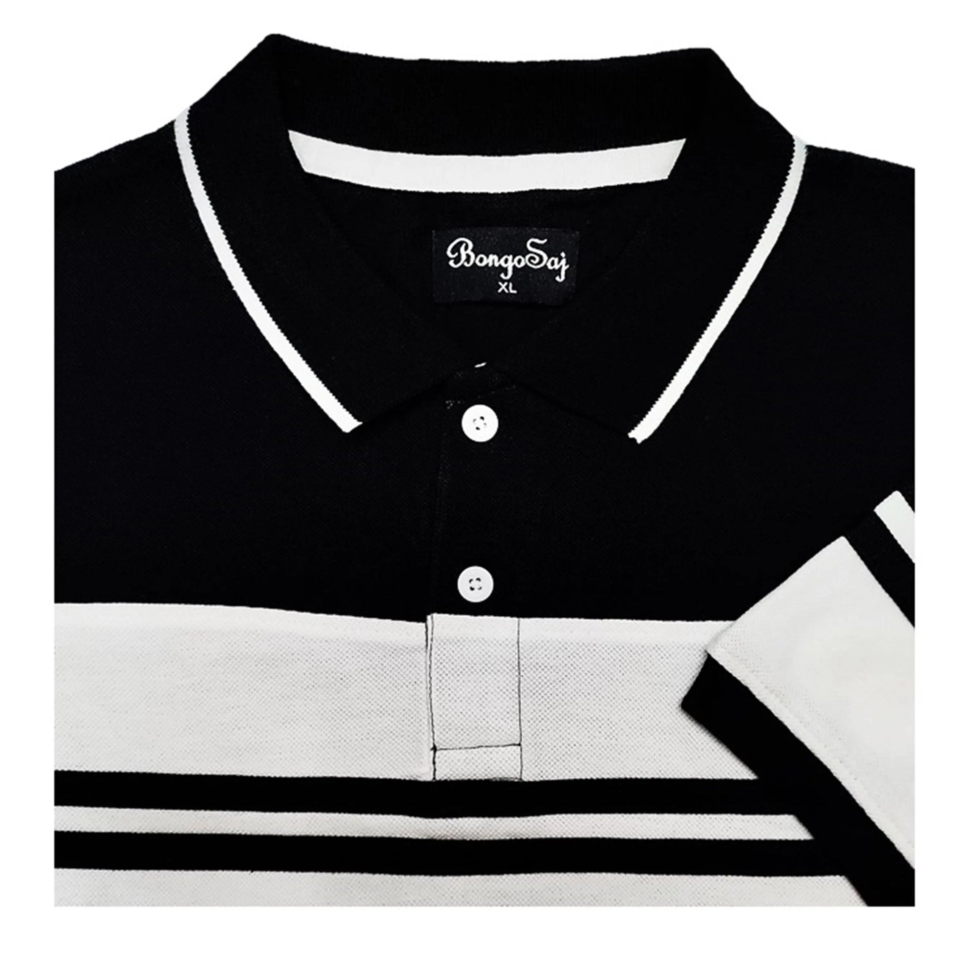 Black White & Red With Black Stripe Polo T-Shirt