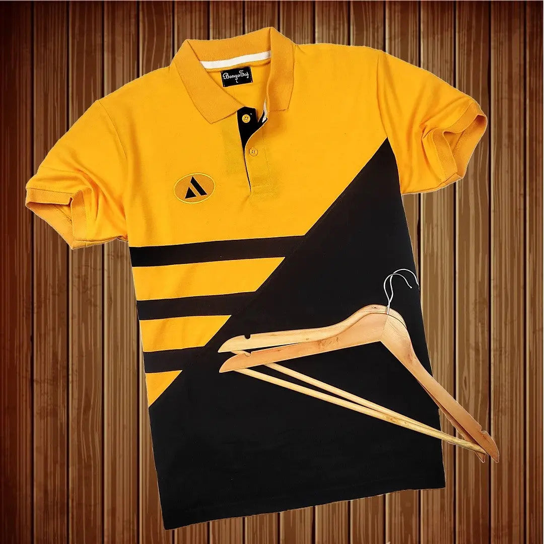 Black and Chrome Yellow Polo T-Shirt