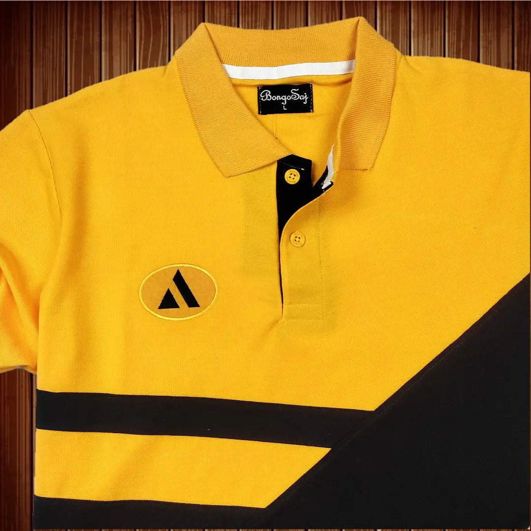 Black and Chrome Yellow Polo T-Shirt