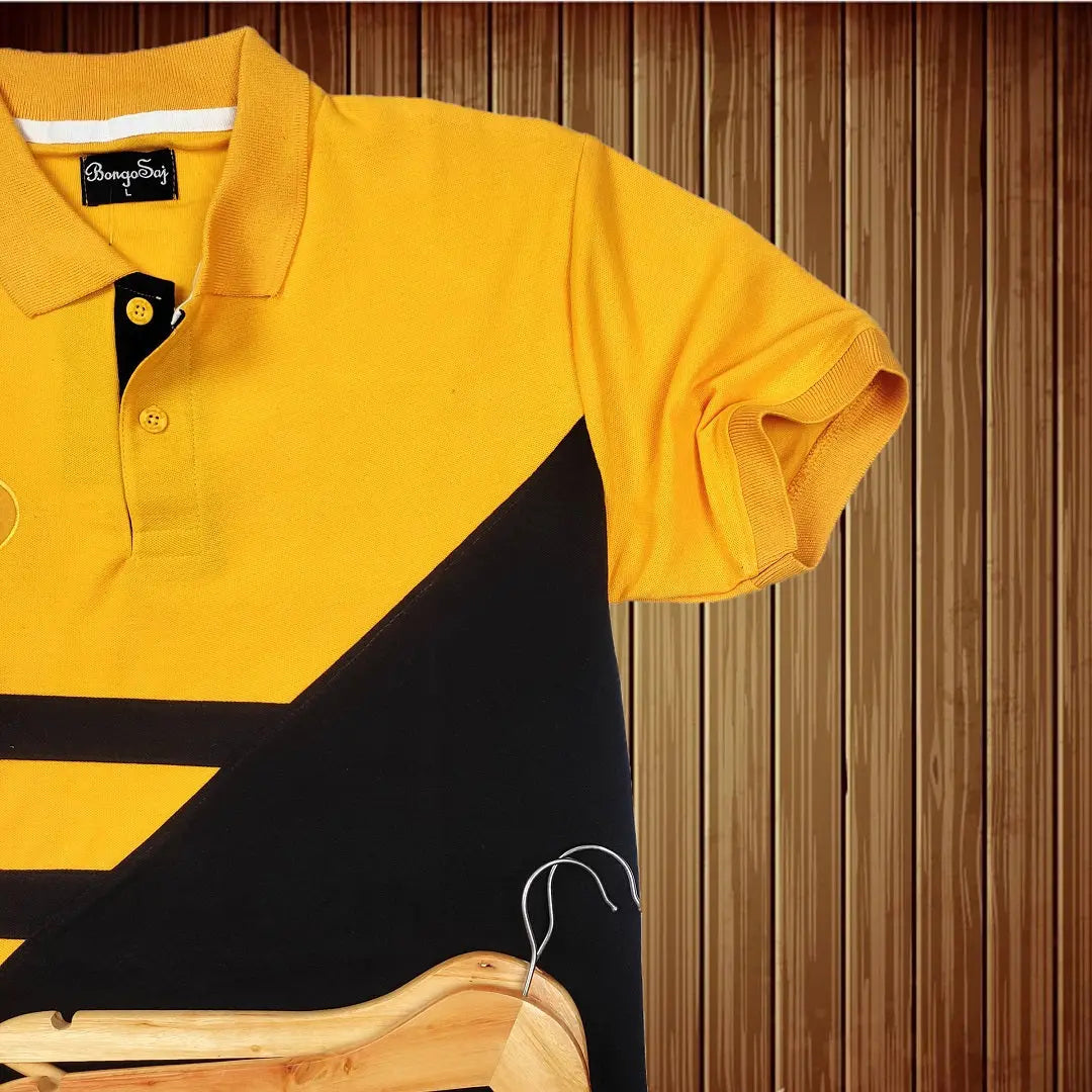 Black and Chrome Yellow Polo T-Shirt