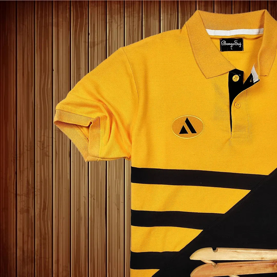 Black and Chrome Yellow Polo T-Shirt