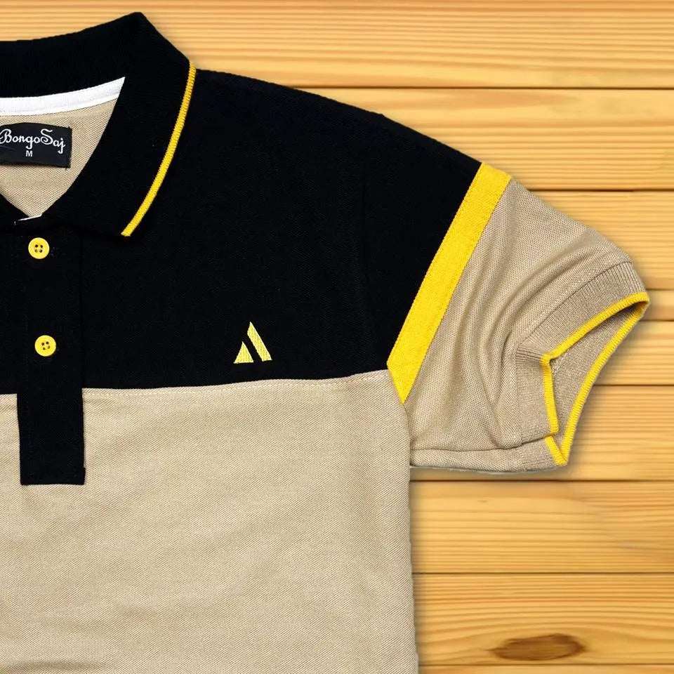 Black and Ginger Colour Polo T-Shirt