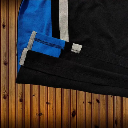 Black & blue with Melange vertical stripe Polo T-Shirt