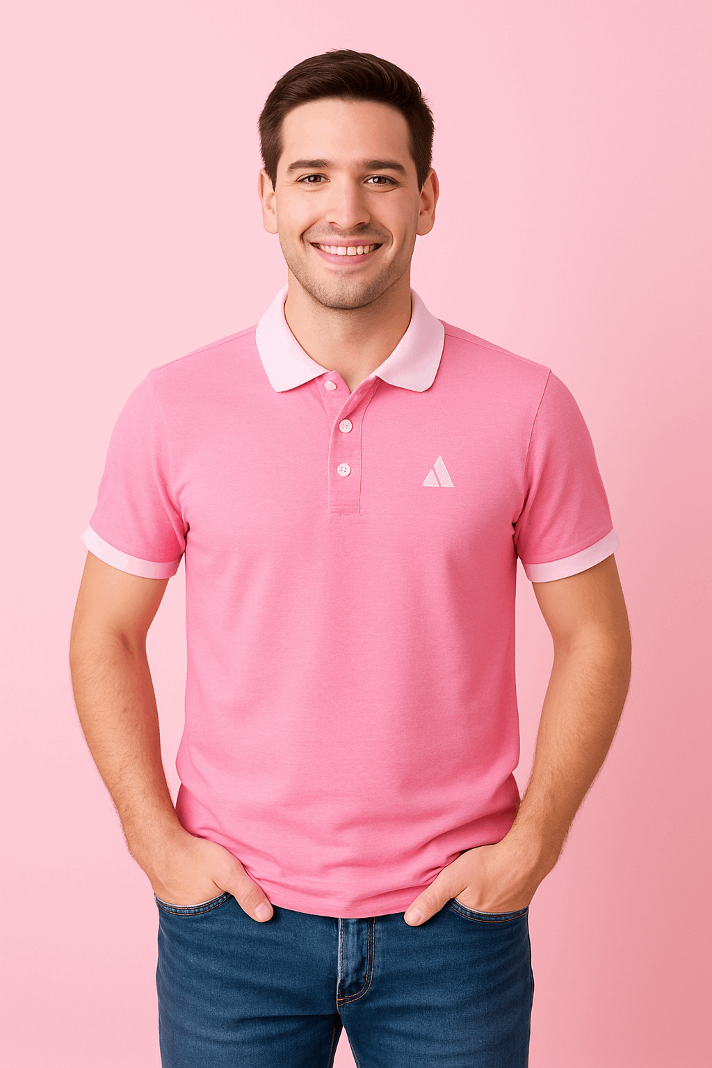 New Baby Pink Polo T-Shirt
