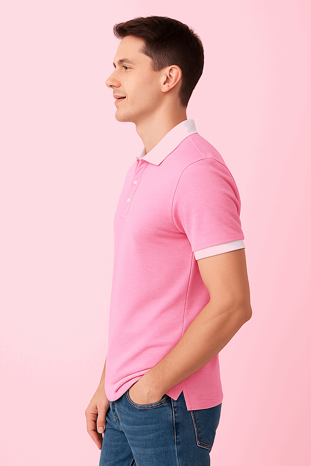 New Baby Pink Polo T-Shirt