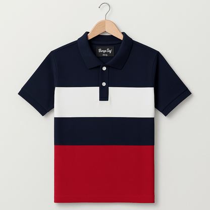 Navy White Navy Red Polo T-Shirt