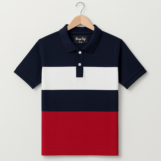 Navy White Navy Red Polo T-Shirt