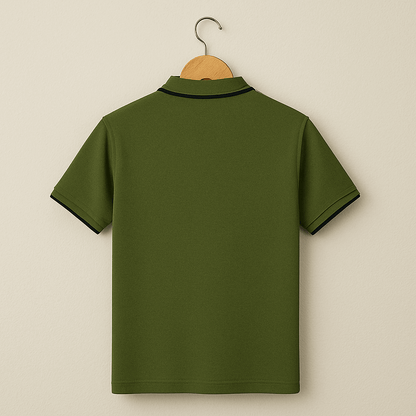Olive Green Polo T-Shirt with Pocket
