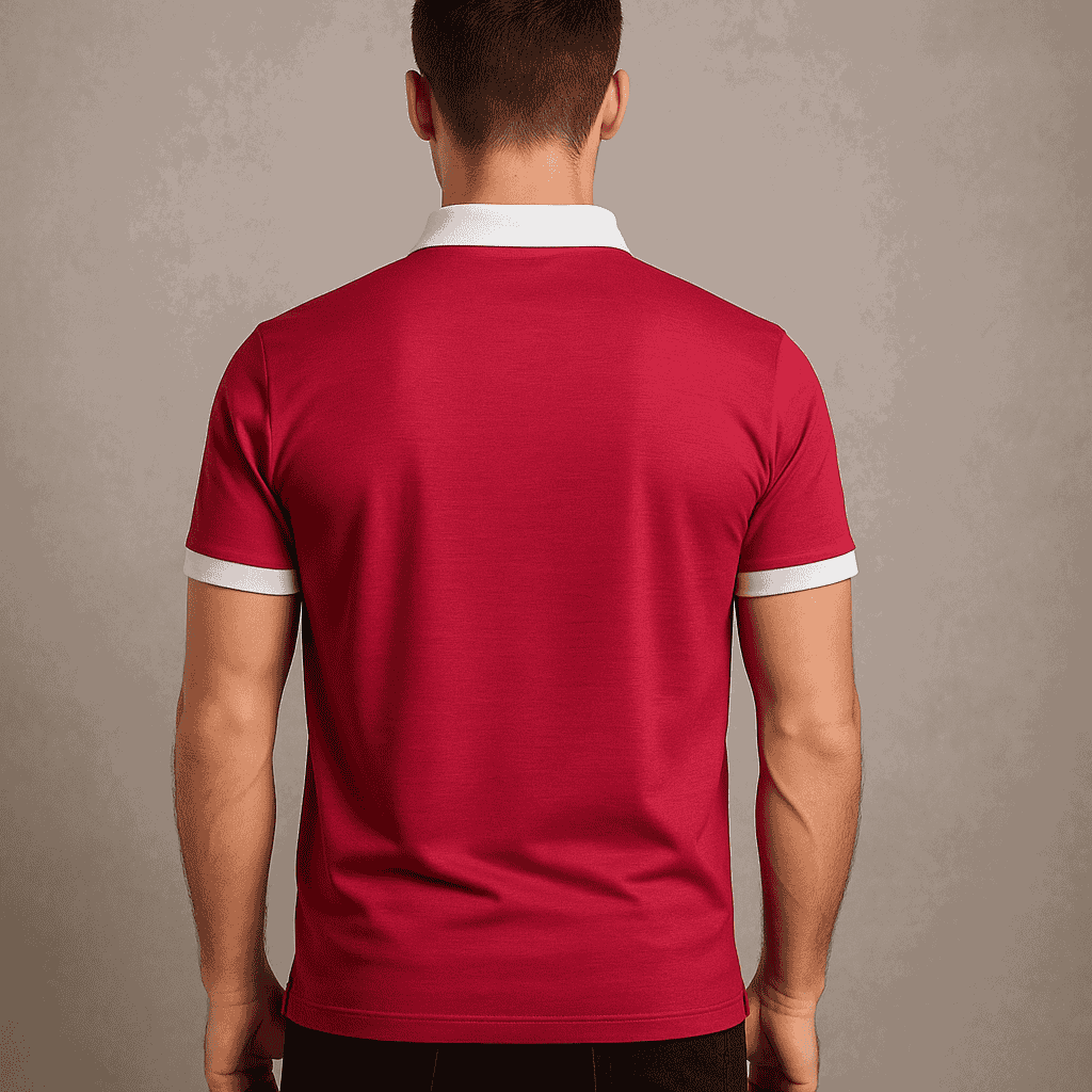 Classic Maroon Polo T-Shirt with White Collar & Cuffs Edition