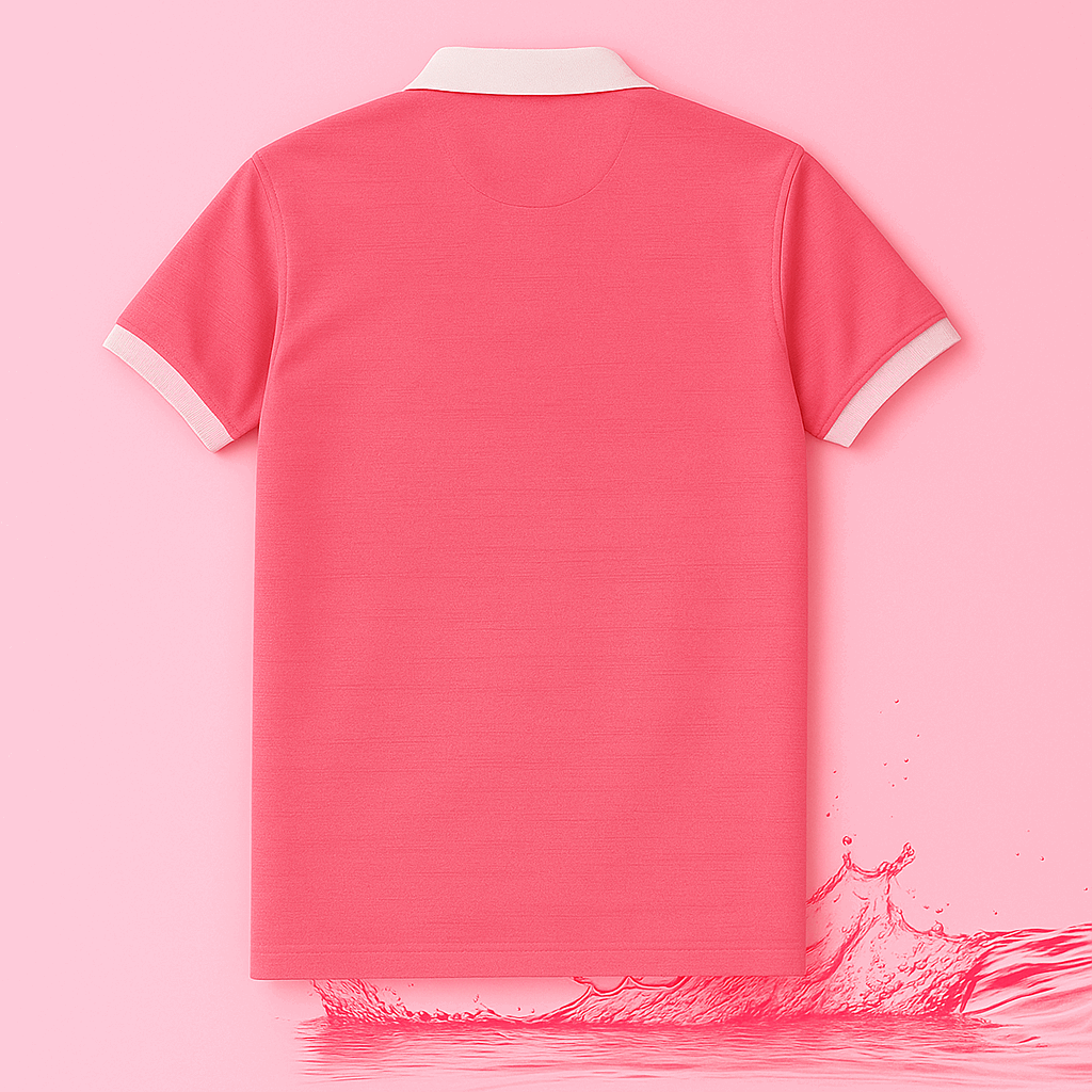 Classic Bright Pink Polo T-Shirt – White Collar Edition
