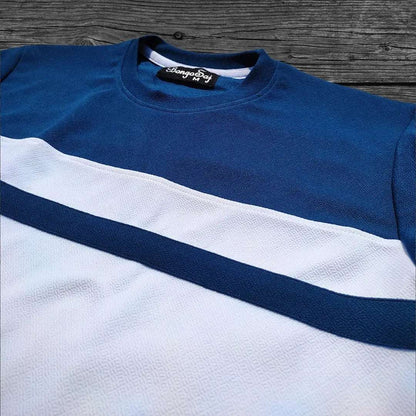 Full Sleeve T-Shirt Air Force Black & White Stripe