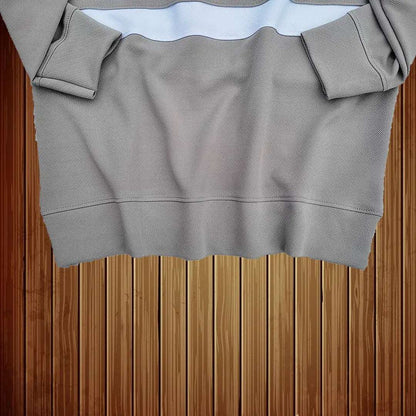 Full Sleeve T-Shirt Navy White & Steel Grey 2-Stripe