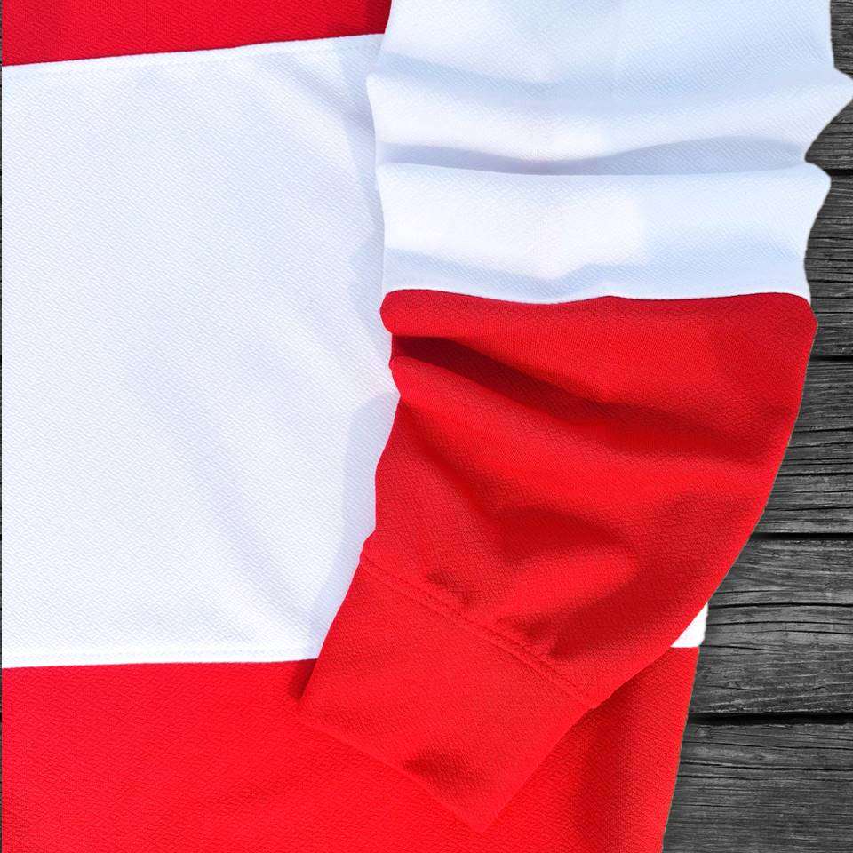 Full sleeve Collar T-Shirt Red with White