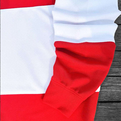Full sleeve Collar T-Shirt Red with White