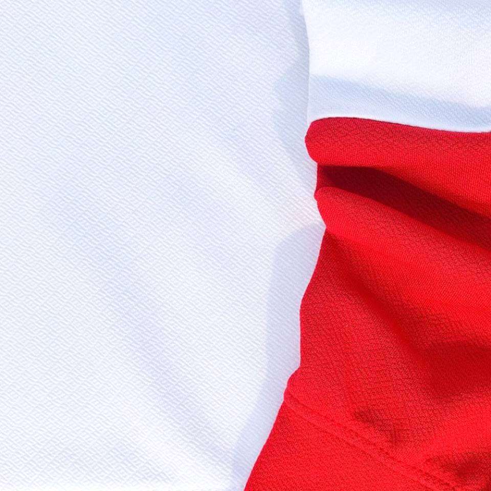 Full sleeve Collar T-Shirt Red with White