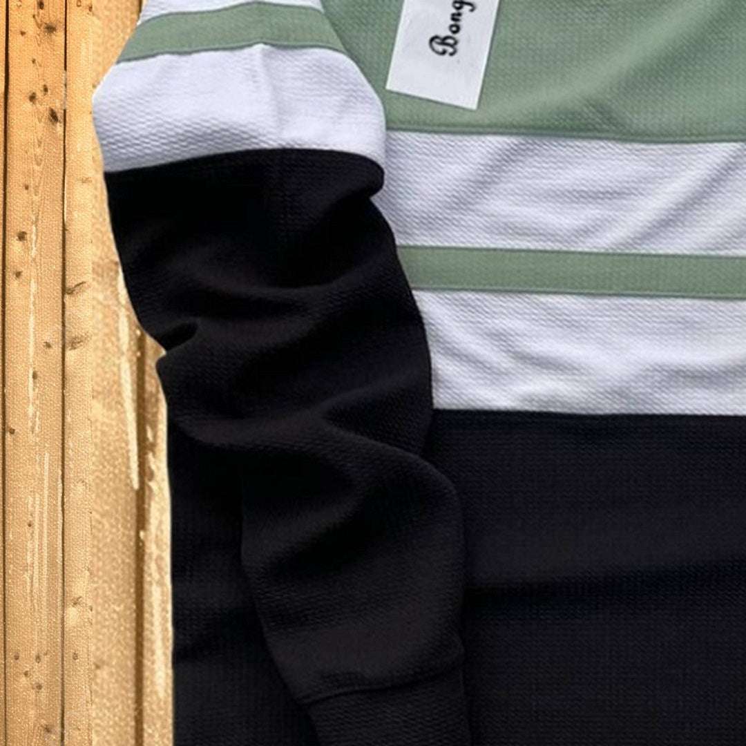 Full sleeve T-Shirt Sage Green Black & White