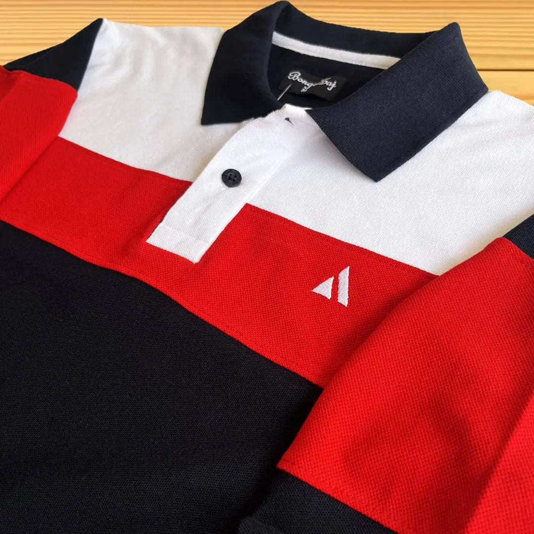 Full Sleeves Polo T-Shirt White Red with Navy Blue