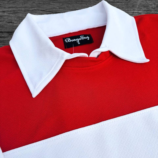 Full sleeve Collar T-Shirt Red with White