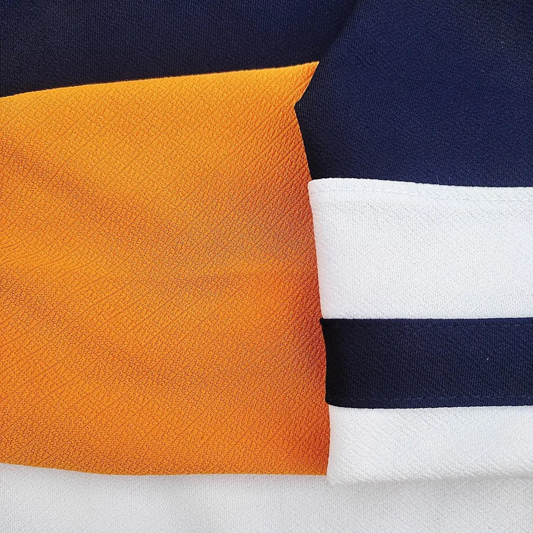 Full sleeve T-Shirt Navy White & Dark yellow with 2-Stripe