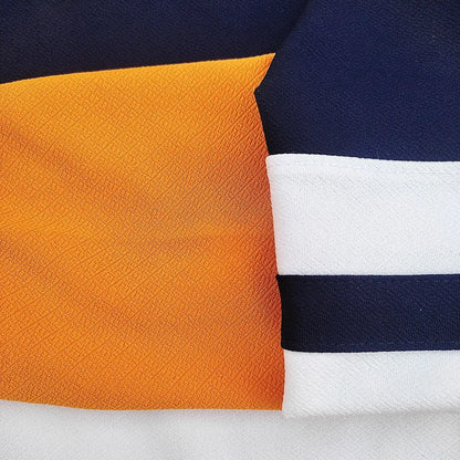 Full sleeve T-Shirt Navy White & Dark yellow with 2-Stripe