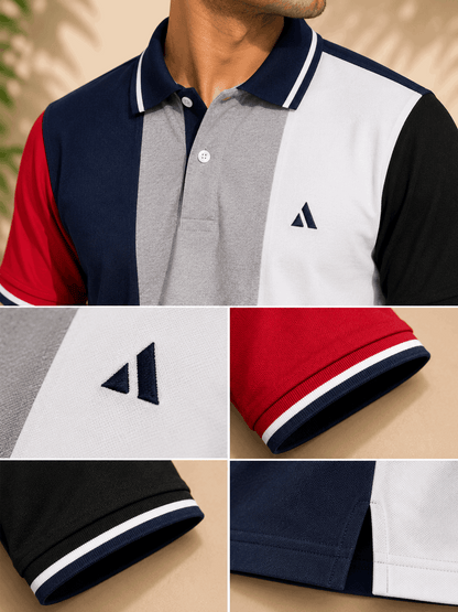 Urban Contrast Polo T-Shirt – Navy Multicolour