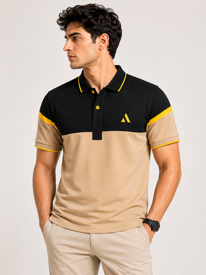 Black and Ginger Colour Polo T-shirt